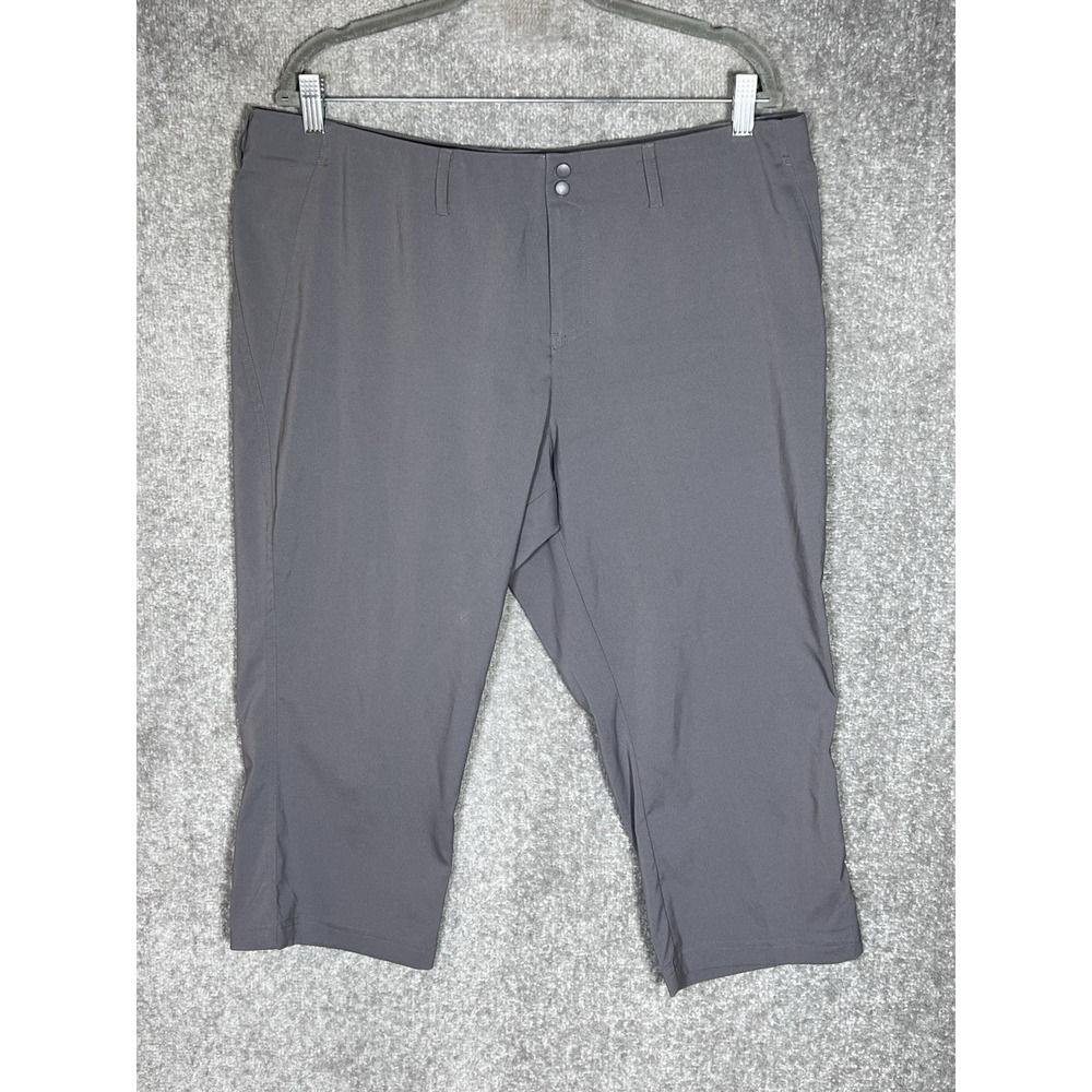 Merrell Optiwick UPF 50 Capri Pants Womens Size 16 Gray Polyester‎ Back Pockets
